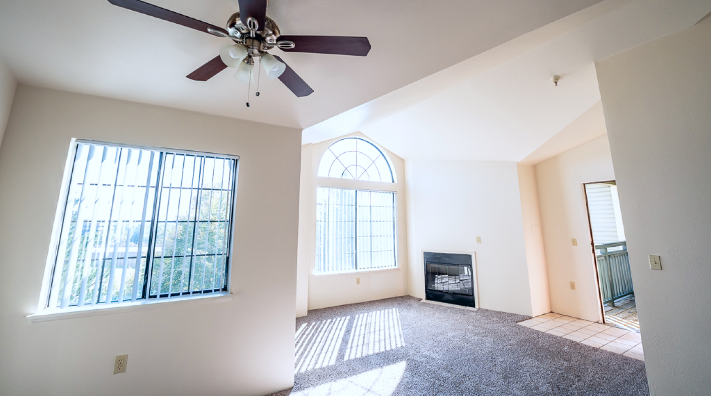 Modern interiors with fireplace in selected units